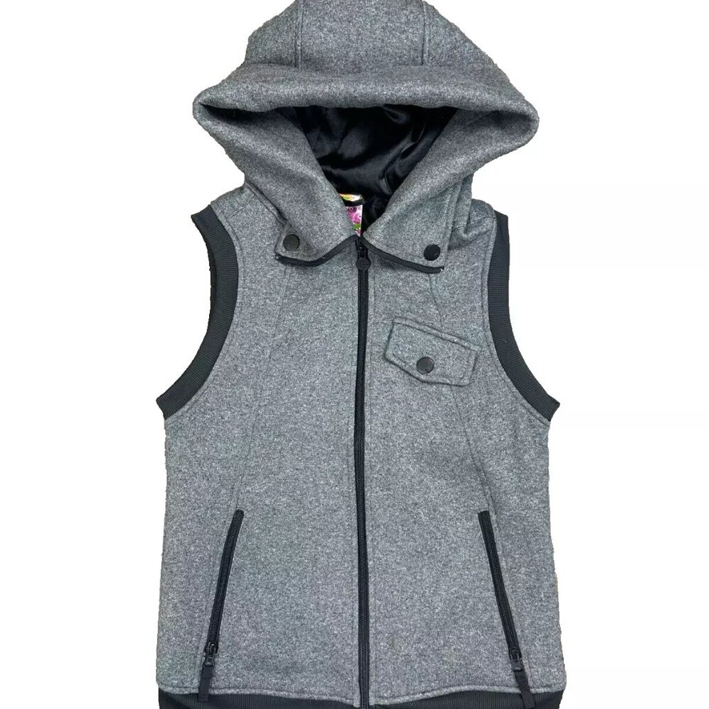 Burton Gray & Black Dry Ride Starr Hooded Zip Snowboard Vest - Small - NWOT - Picture 2 of 11